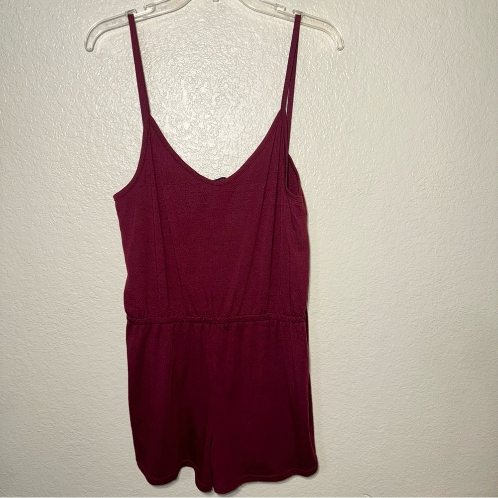 Burgundy Romper Women’s XL Spaghetti Strap Short Jumpsuit Casual Summer